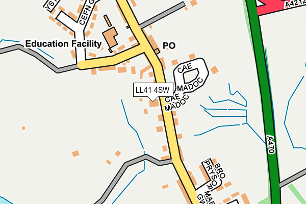 LL41 4SW map - OS OpenMap – Local (Ordnance Survey)