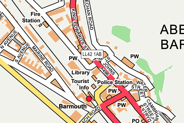 LL42 1AB map - OS OpenMap – Local (Ordnance Survey)