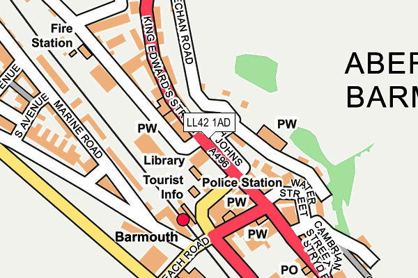 LL42 1AD map - OS OpenMap – Local (Ordnance Survey)