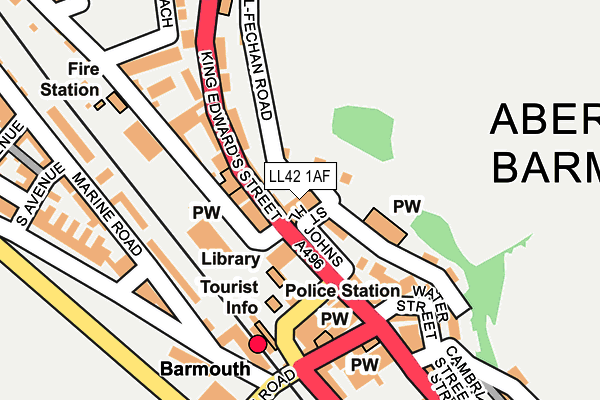 LL42 1AF map - OS OpenMap – Local (Ordnance Survey)