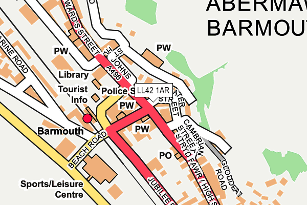LL42 1AR map - OS OpenMap – Local (Ordnance Survey)