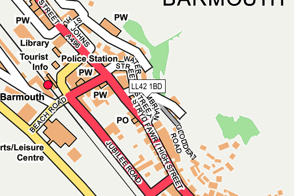 LL42 1BD map - OS OpenMap – Local (Ordnance Survey)