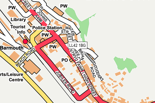 LL42 1BG map - OS OpenMap – Local (Ordnance Survey)