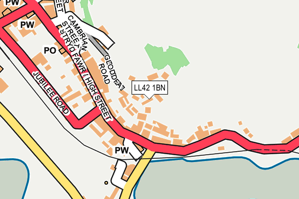 LL42 1BN map - OS OpenMap – Local (Ordnance Survey)