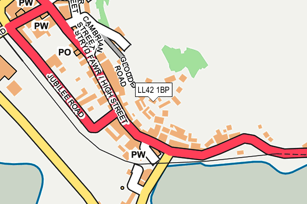 LL42 1BP map - OS OpenMap – Local (Ordnance Survey)