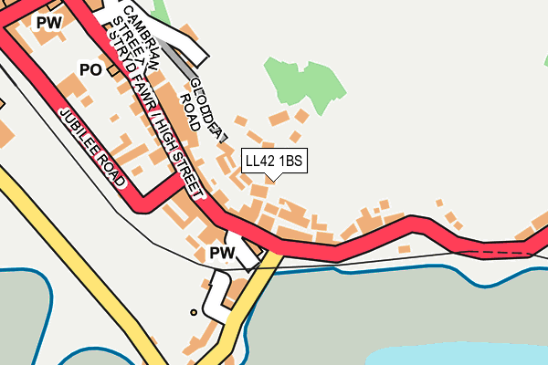 LL42 1BS map - OS OpenMap – Local (Ordnance Survey)