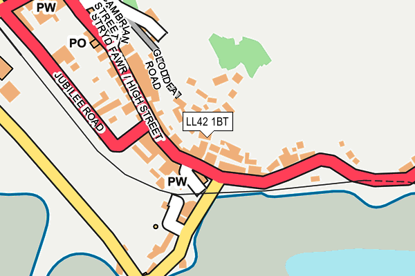 LL42 1BT map - OS OpenMap – Local (Ordnance Survey)