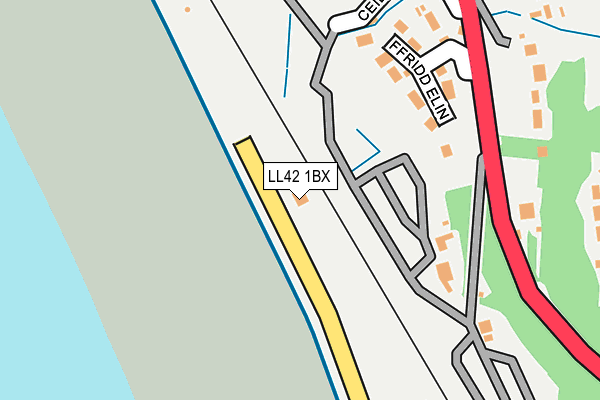 LL42 1BX map - OS OpenMap – Local (Ordnance Survey)