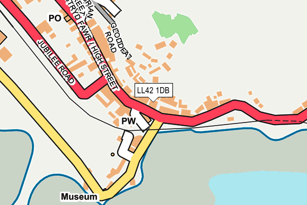 LL42 1DB map - OS OpenMap – Local (Ordnance Survey)