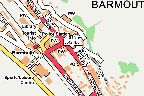 LL42 1DL map - OS OpenMap – Local (Ordnance Survey)