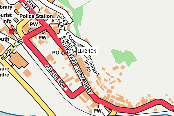 LL42 1DN map - OS OpenMap – Local (Ordnance Survey)
