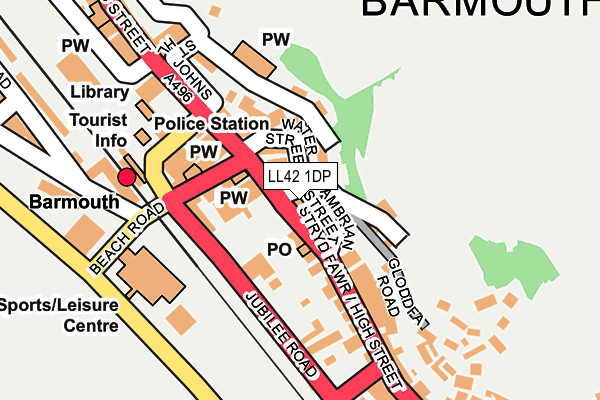 LL42 1DP map - OS OpenMap – Local (Ordnance Survey)