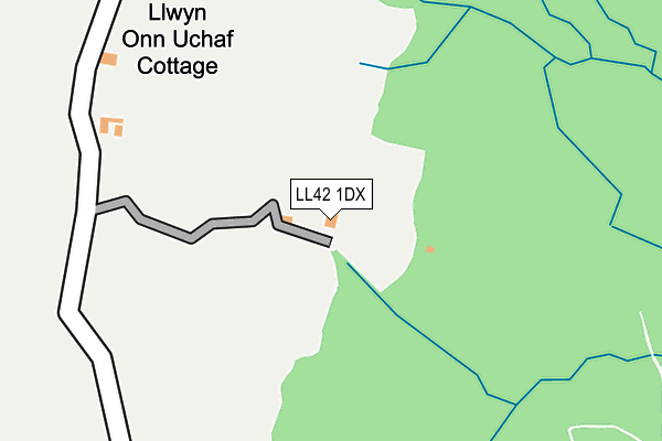 LL42 1DX map - OS OpenMap – Local (Ordnance Survey)