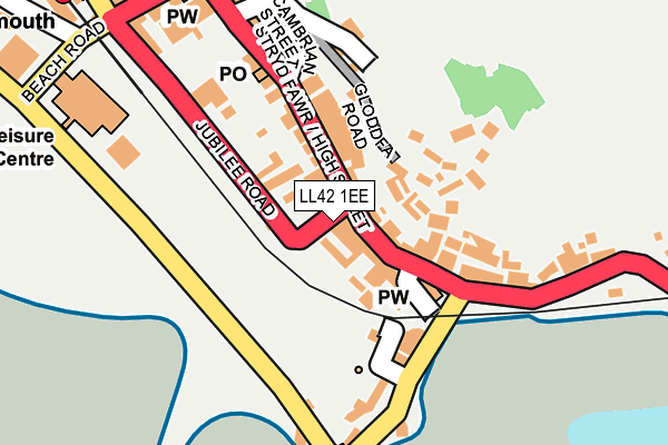 LL42 1EE map - OS OpenMap – Local (Ordnance Survey)