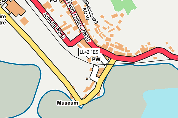 LL42 1ES map - OS OpenMap – Local (Ordnance Survey)