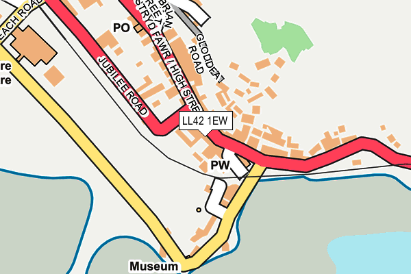 LL42 1EW map - OS OpenMap – Local (Ordnance Survey)