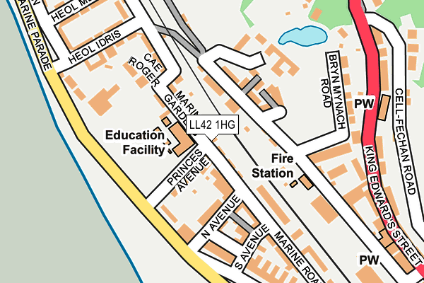LL42 1HG map - OS OpenMap – Local (Ordnance Survey)