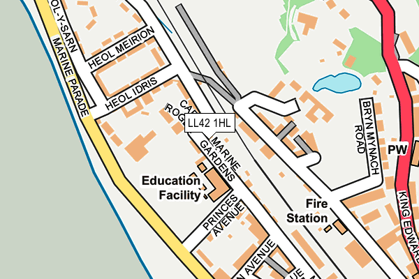 LL42 1HL map - OS OpenMap – Local (Ordnance Survey)