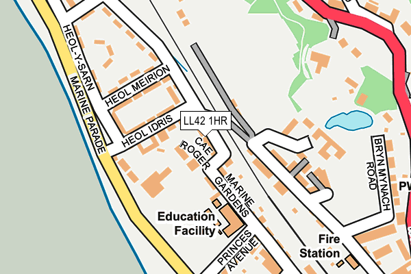 LL42 1HR map - OS OpenMap – Local (Ordnance Survey)