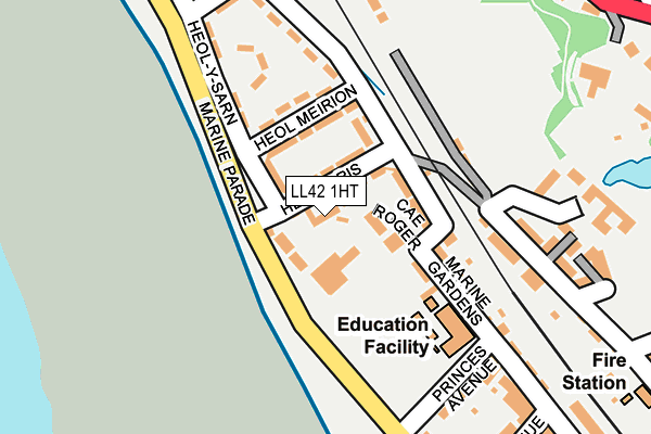 LL42 1HT map - OS OpenMap – Local (Ordnance Survey)