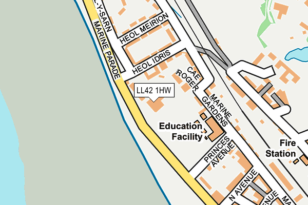 LL42 1HW map - OS OpenMap – Local (Ordnance Survey)