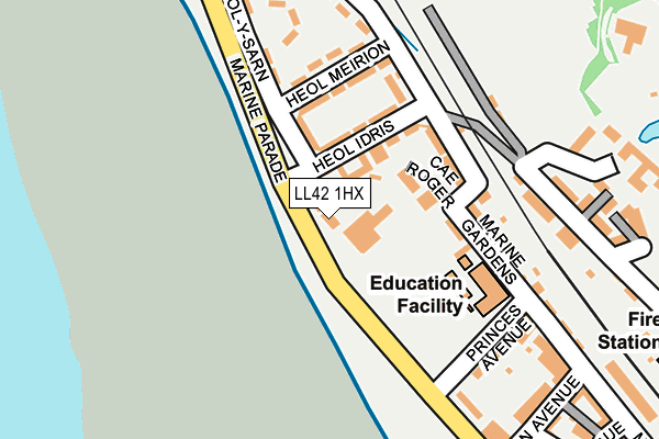 LL42 1HX map - OS OpenMap – Local (Ordnance Survey)