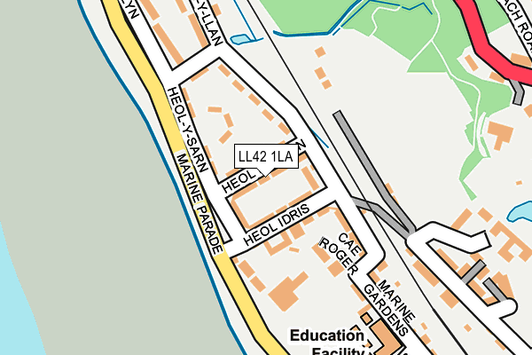LL42 1LA map - OS OpenMap – Local (Ordnance Survey)