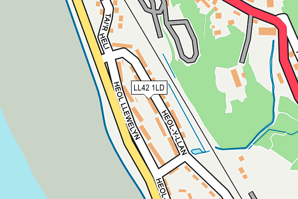 LL42 1LD map - OS OpenMap – Local (Ordnance Survey)