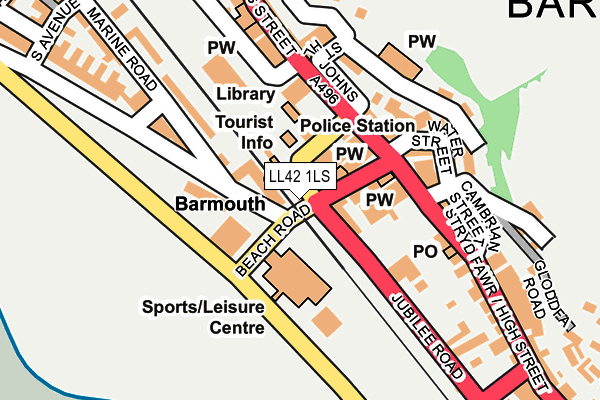 LL42 1LS map - OS OpenMap – Local (Ordnance Survey)