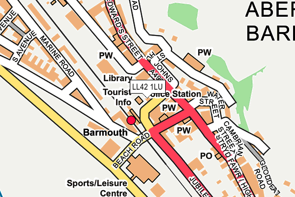 LL42 1LU map - OS OpenMap – Local (Ordnance Survey)