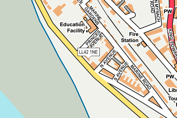 LL42 1NE map - OS OpenMap – Local (Ordnance Survey)