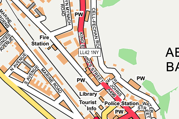 LL42 1NY map - OS OpenMap – Local (Ordnance Survey)