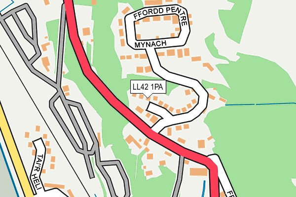 LL42 1PA map - OS OpenMap – Local (Ordnance Survey)