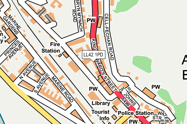 LL42 1PD map - OS OpenMap – Local (Ordnance Survey)