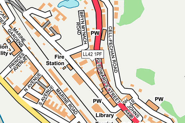 LL42 1PF map - OS OpenMap – Local (Ordnance Survey)