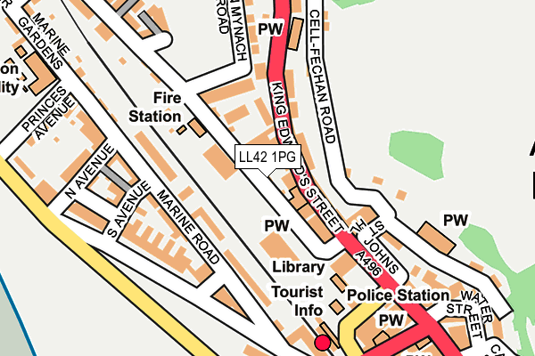 LL42 1PG map - OS OpenMap – Local (Ordnance Survey)