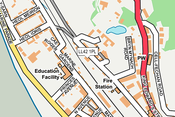 LL42 1PL map - OS OpenMap – Local (Ordnance Survey)