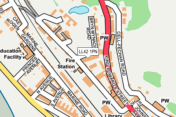 LL42 1PN map - OS OpenMap – Local (Ordnance Survey)