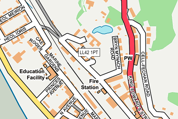 LL42 1PT map - OS OpenMap – Local (Ordnance Survey)