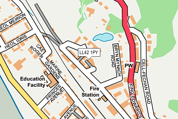 LL42 1PY map - OS OpenMap – Local (Ordnance Survey)
