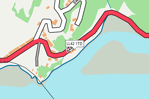 LL42 1TD map - OS OpenMap – Local (Ordnance Survey)