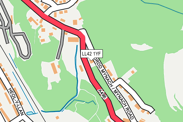 LL42 1YF map - OS OpenMap – Local (Ordnance Survey)