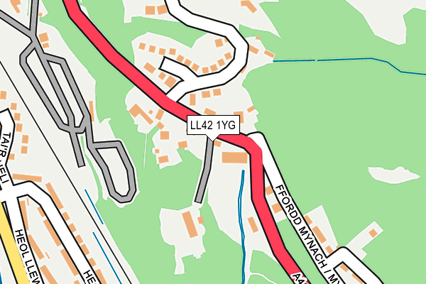 LL42 1YG map - OS OpenMap – Local (Ordnance Survey)