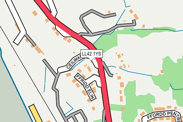 LL42 1YS map - OS OpenMap – Local (Ordnance Survey)