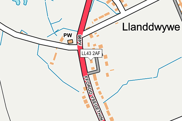 LL43 2AF map - OS OpenMap – Local (Ordnance Survey)