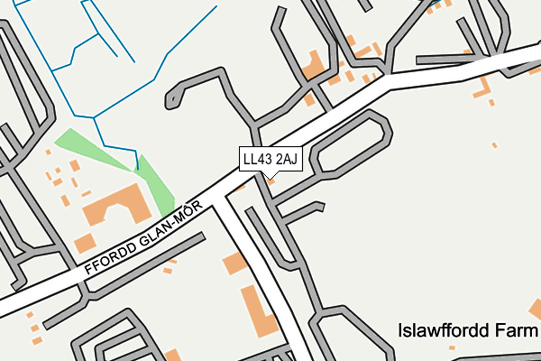 LL43 2AJ map - OS OpenMap – Local (Ordnance Survey)