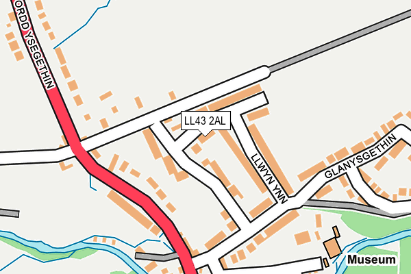 LL43 2AL map - OS OpenMap – Local (Ordnance Survey)