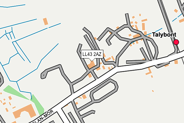 LL43 2AZ map - OS OpenMap – Local (Ordnance Survey)