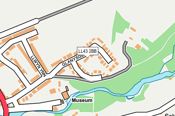 LL43 2BB map - OS OpenMap – Local (Ordnance Survey)