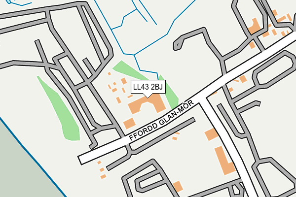 LL43 2BJ map - OS OpenMap – Local (Ordnance Survey)